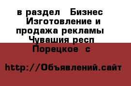  в раздел : Бизнес » Изготовление и продажа рекламы . Чувашия респ.,Порецкое. с.